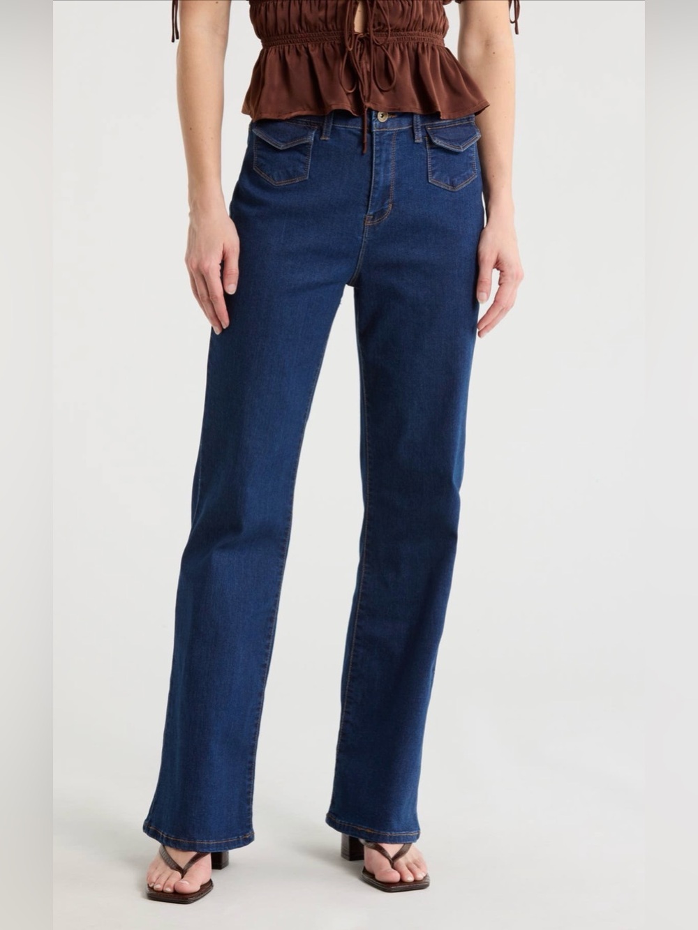 NWT Sanctuary Retro High Waist Wide Leg Jeans Blue Rinse Size 24